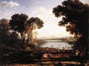 Claude Lorrain Landscape with Dancing Figures (The Mill) vg Spain oil painting artist